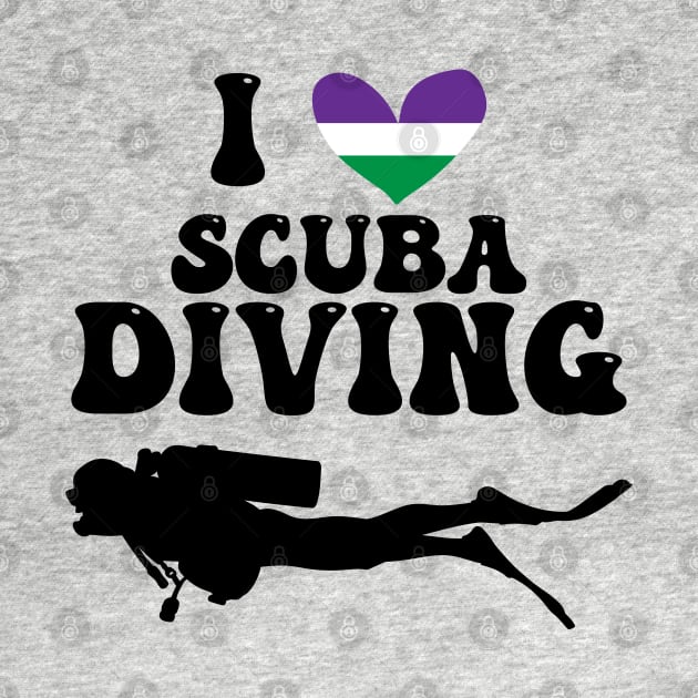 I Heart Scuba (Genderqueer Flag) by ziafrazier